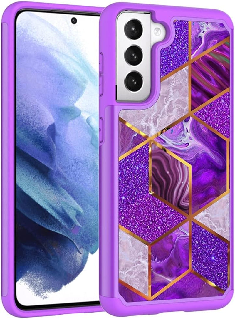 Tothedu Case for Galaxy S21 plus 5G 6.7" Case, Samsung S21 plus (2021) Phone Case, Shock Absorption Dual Layer Heavy Duty Protective Cover Rugged Cases for Samsung Galaxy S21 plus (Purple/Marble)  Tothedu   