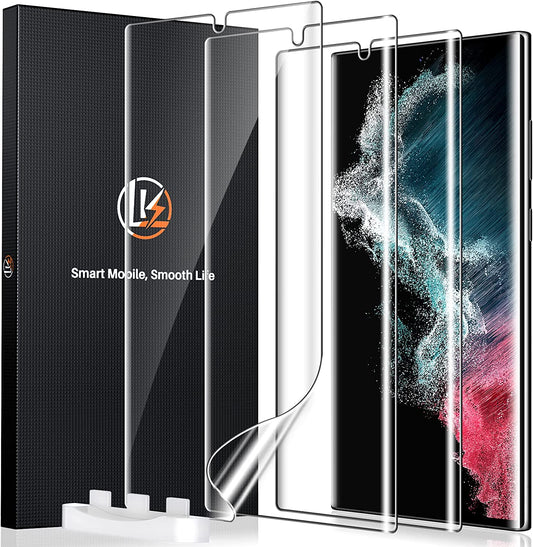 LK [3 Pack for Samsung Galaxy S22 Ultra Screen Protector [Not Glass] [Support Fingerprint Unlock] Bubble Free, with Easy Installation Tool, 3D Curved Max Coverage for S22 Ultra 6.8-Inch  LK   