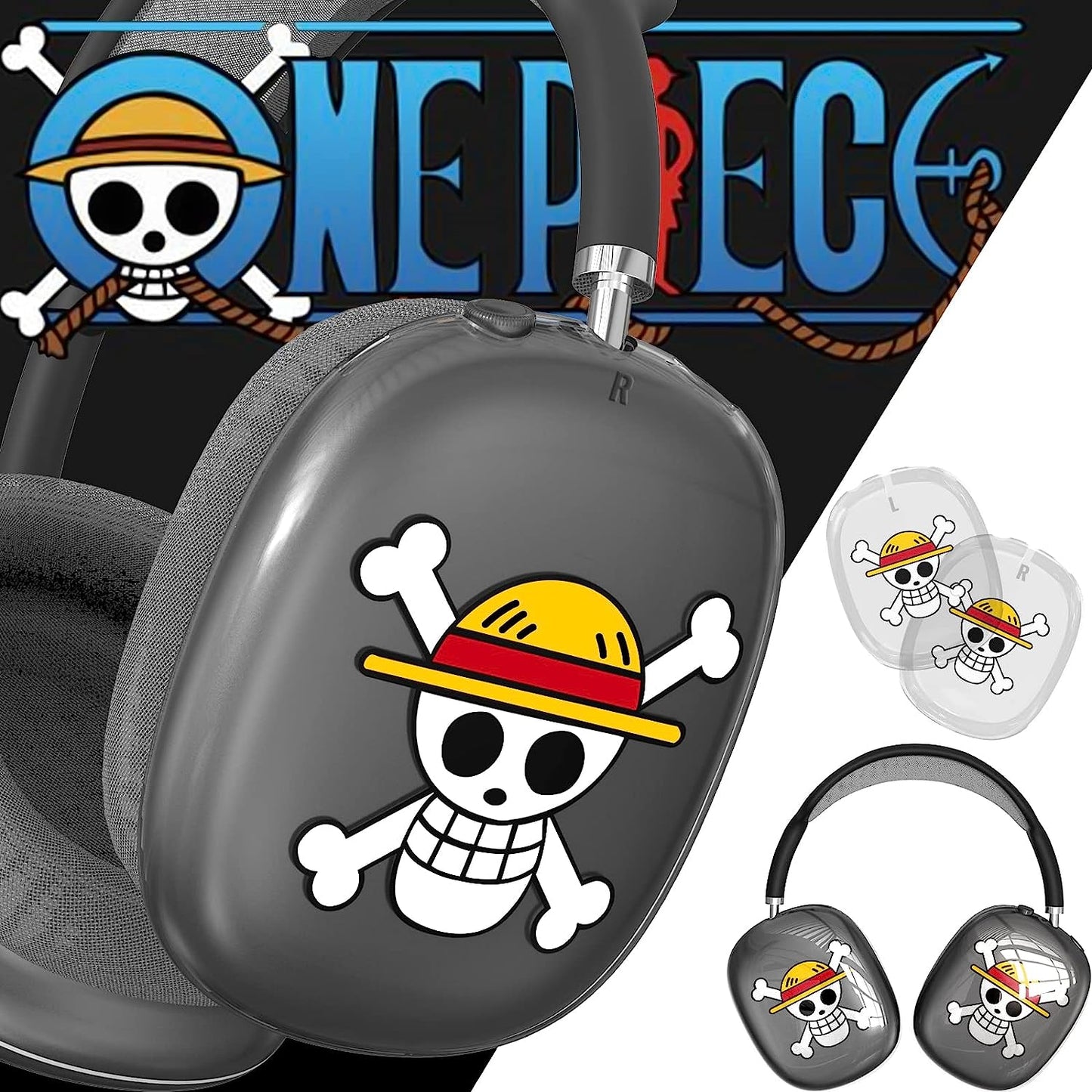 Clear Bad Funny Bunny Design Airpods Max Case,Soft Silicone TPU Protective Cover Accessories Compatible with Apple Airpods Max for Teens Boys Girls  AIBEAMER One Piece  