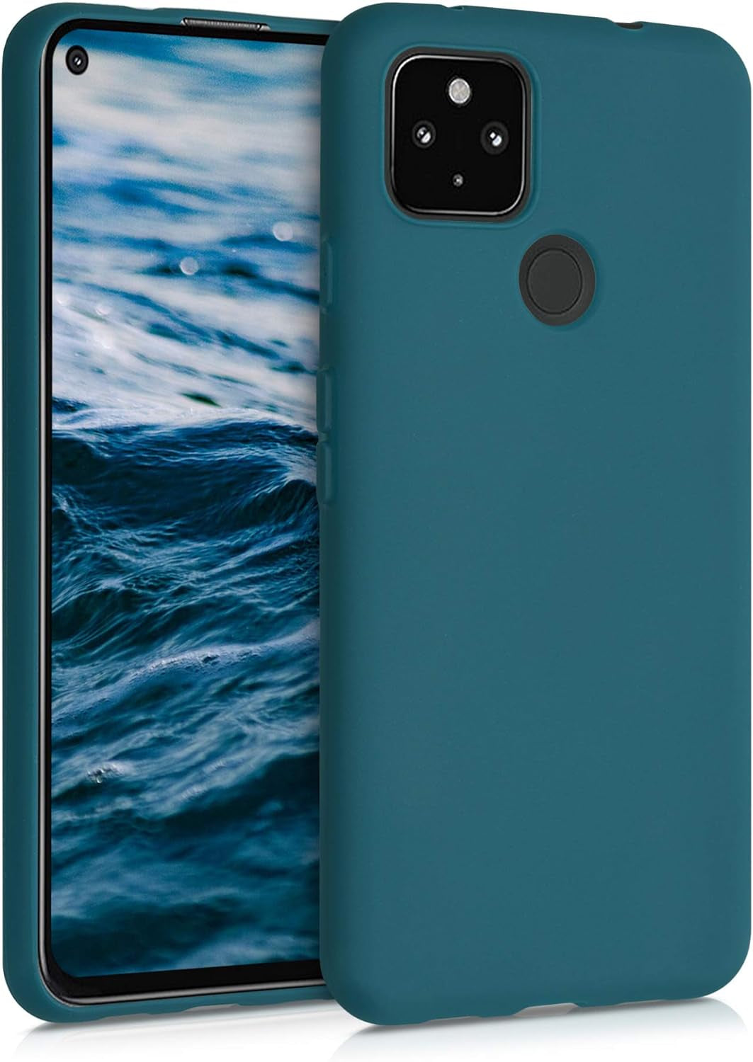 Kwmobile Case Compatible with Google Pixel 4A 5G Case - Soft Slim Protective TPU Silicone Cover - Antique Stone  kwmobile Teal Matte  