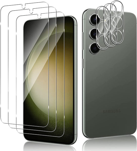Yoyamo 【3+3 Pack Screen Protector for Samsung Galaxy S23 Plus/S23+ with 3 Pack Tempered Glass Screen Protective Film and 3 Pack Camera Lens Protector-Bubble Free High Definition  Yoyamo   
