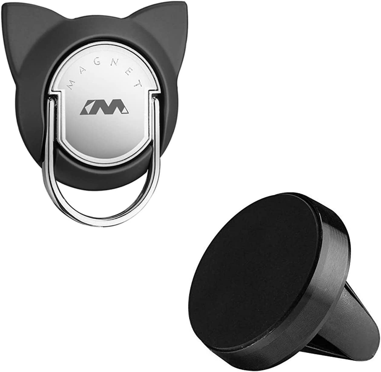 Apqdw Compatible with Magsafe Phone Ring Holder, Magnetic Ring Phone Holder Grip Kickstand for Iphone 14 13 12 Series, Phone Finger Ring for Iphone Masafe Accessories (Black)  Amber Tech Black  