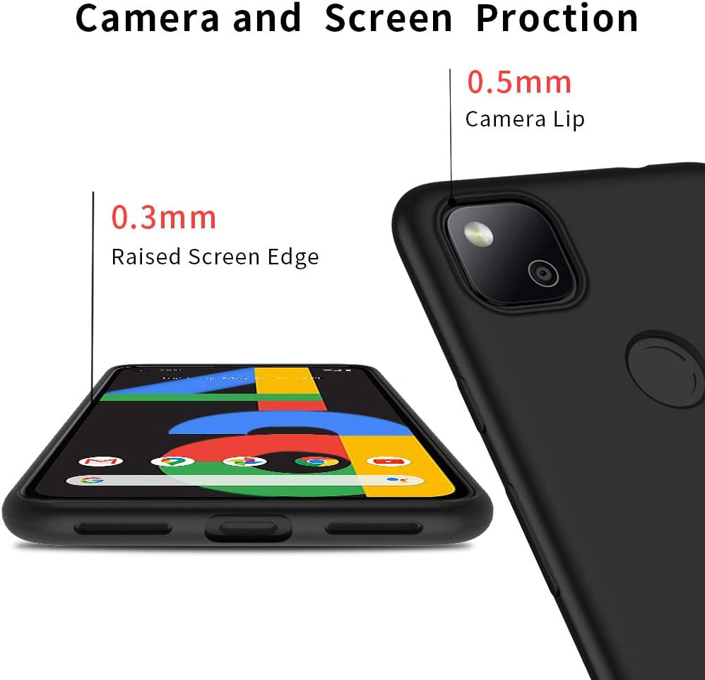 X-Level Google Pixel 4A Case Slim Fit Mobile Phone Case [Guardian Series] Soft TPU Matte Finish Ultra-Thin Light Protective Cell Phone Back Cover for Google Pixel 4A-Black  X-level   