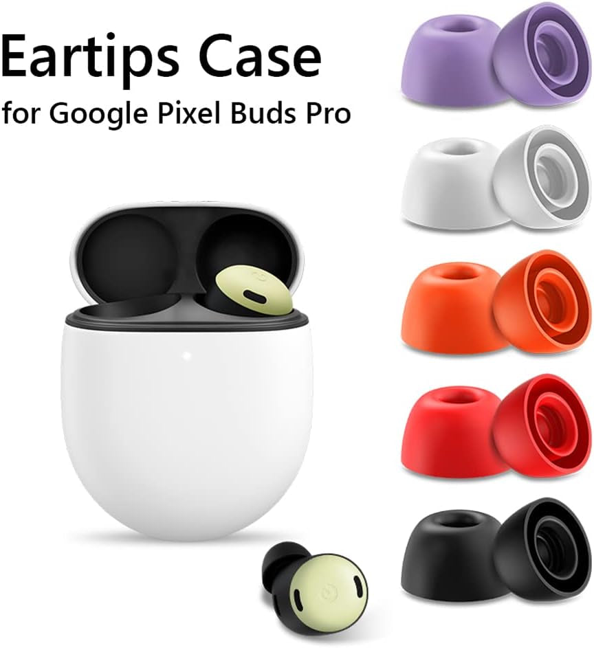 5 Pairs Ear Tips Anti-Slip Silicone Earbuds Cover Earbuds Case anti Slip Silicone Earpads Case Comfortable Protective Replacement for Google Pixel Buds Pro  Arfigo   