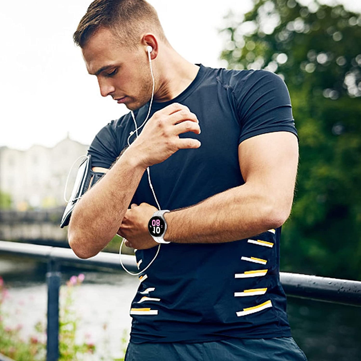 8 PACK Compatible for Samsung Galaxy Watch 5 Pro 45Mm/Galaxy Watch 5 40Mm 44Mm Band, No Gap Silicone Replacment Strap with Colorful Buckle  kitway   