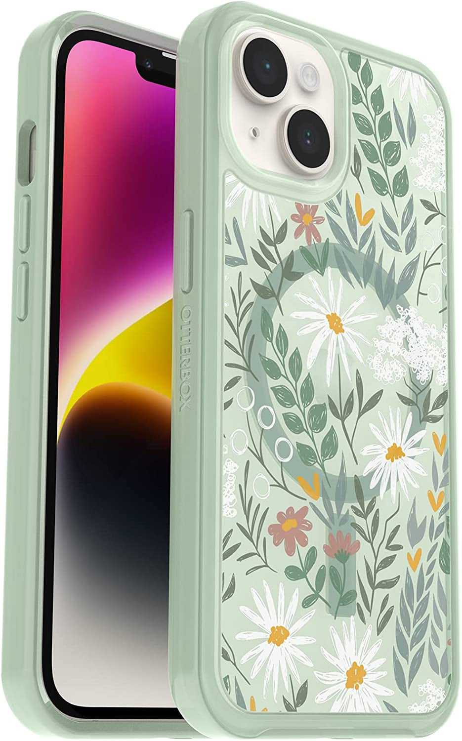 Iphone 14 & Iphone 13 Case, Otterbox, Symmetry Series+, Ultra-Sleek, Snaps to Magsafe, Raised Edges Protect Camera & Screen - BLUETIFUL (Blue)  OtterBox Sage Advice  