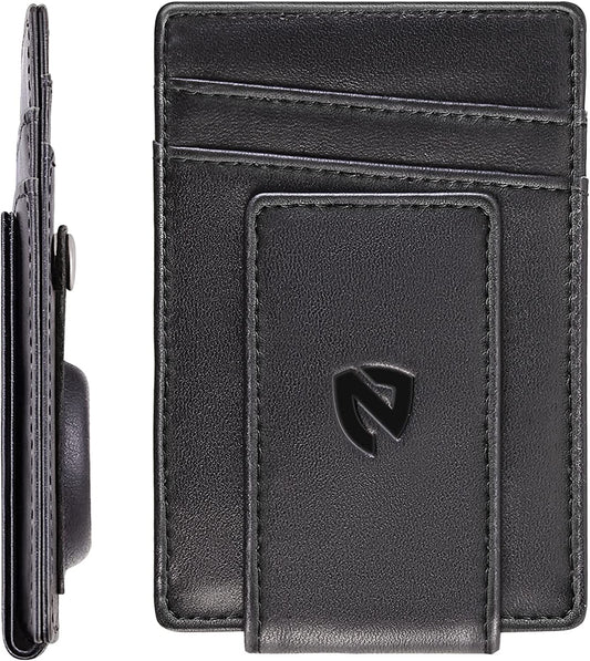 NPET Slim Minimalist Front Pocket Mens Wallet with Built-In Slot Holder for Air Tag, RFID Blocking for Security Airtag Wallet  NPET   