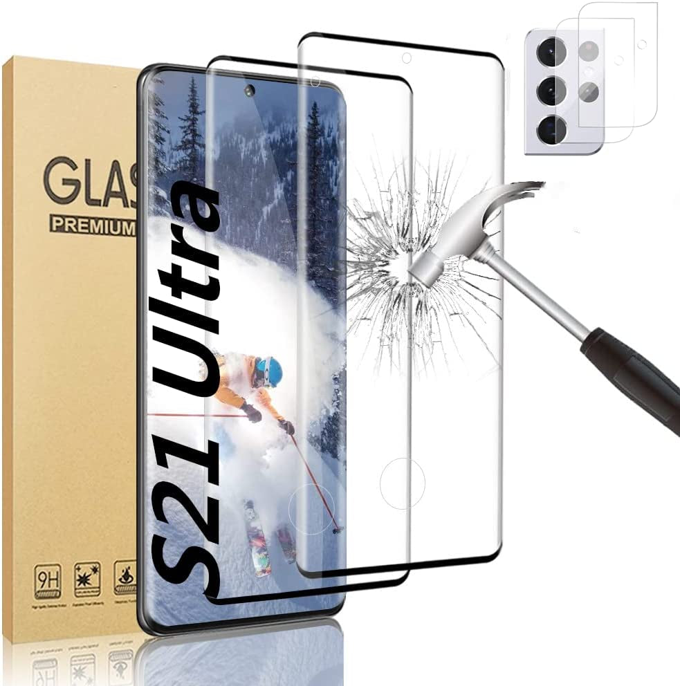 [2+2 Pack] Galaxy Note 20 Ultra 6.9 Inch Privacy Screen Protector with Camera Lens Protector, Fingerprint Compatible, Bubble Free, Flexible Anti-Spy TPU Film for Samsung Galaxy Note 20 Ultra 5G  AFSKU Galaxy S21 Ultra Glass Sereen Protecotr 5G 6.8 Inch  