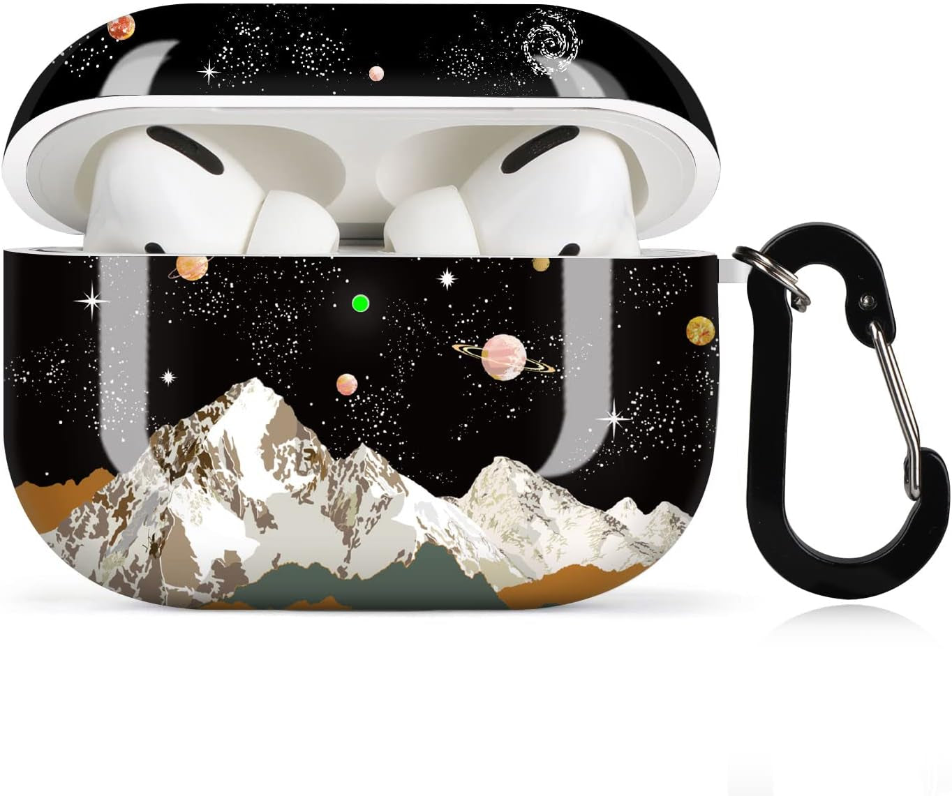 Lapac Airpods Pro Case Cheetah Leopard Airpod Pro Case Black Leopard Purple Cheetah Cute Airpod Pro Hard Case Cover with Keychain Accessories Protective for Wireless Airpods Pro Charging  Lapac Space Mountain  