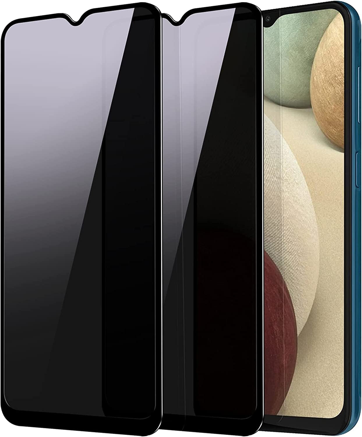 YWXTW Screen Protector for Samsung Galaxy A12 / A13 / A13 LTE / A32 5G / A03S / A02S / A04E / A04S, 9H Tempered Glass Screen Protector Compatible with Galaxy A12/A13/A32 5G/A03S/A02S/A04E/A04S, 2-Pack (Transparent)  LongQuan Black  