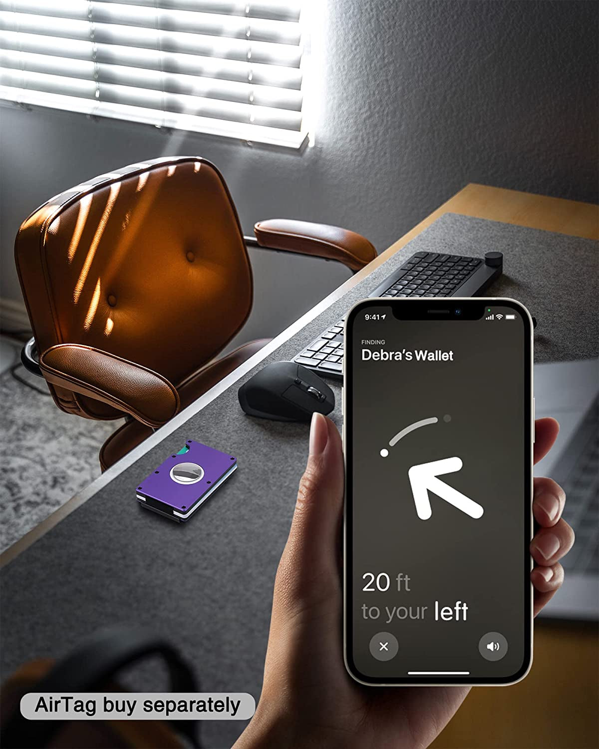 Fafdbinm Airtag Wallet RFID Blocking,Navy Blue  FafdBinm   