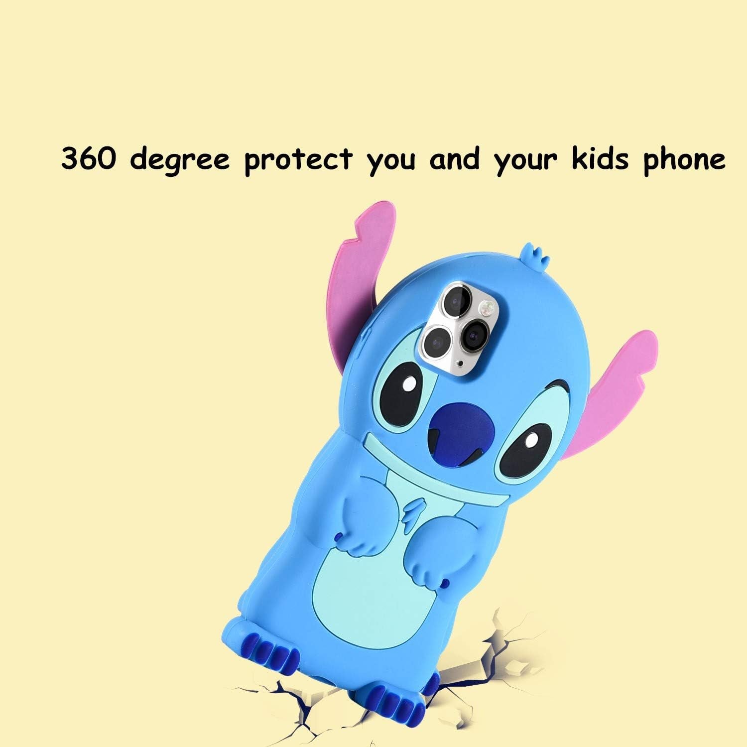 FINDWORLD Cases for Iphone 14 PRO Case, Lilo Stitch Cute 3D Cartoon Unique Cool Soft Silicone Animal Character Waterproof Protector Boys Kids Girls Gifts Cover Housing Skin for Iphone 14 Pro  FINDWORLD   