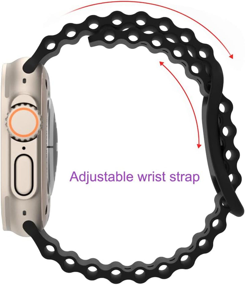 QLTYPRI Silicone Ocean Band Compatible with Apple Watch Band 38Mm 40Mm 41Mm 42Mm 44Mm 45Mm 49Mm for Women Men, Soft Waterproof Sport Strap for Iwatch Series Ultra/8/7/6/5/4/3/2/1/Se – Cream  QLTYPRI   