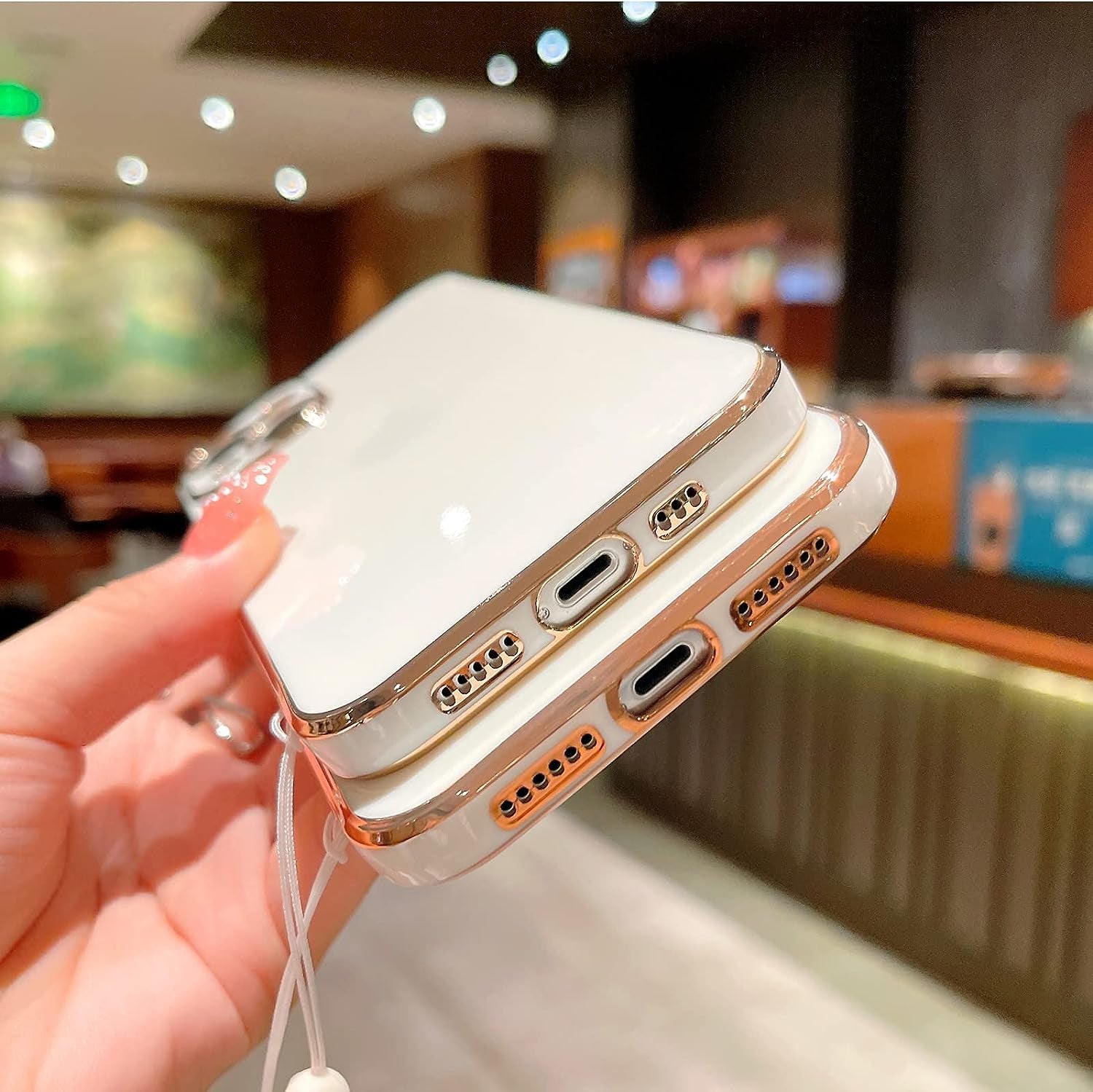 For Oneplus Nord N200 5G Case, N200 Phone Case for Women Electroplating Cute Luxury Bling Aesthetic Trendy Pretty, Full Camera Soft TPU Protection Shockproof Cover for Oneplus Nord N200 5G (White)  KuDiNi   