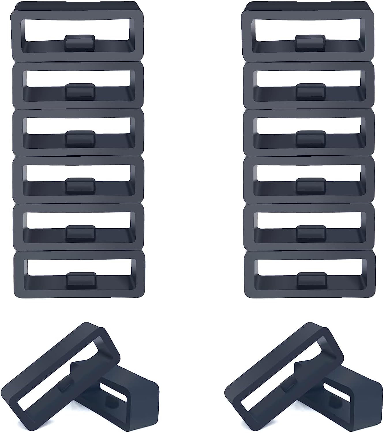 16-Pack Silicone Watch Band Holder Loop Compatible with Garmin Forerunner 245/645/45 Vivoactive 3 Band Keeper 20Mm Black  YAKQUARD   