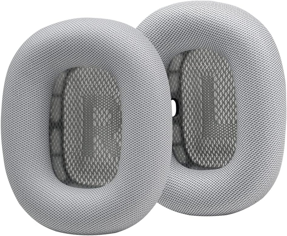 Replacement Ear Cushions for Airpods Max - Premium Protein Leather, Memory Foam and Strong Magnet (Black)  JustEarbuds Silver  