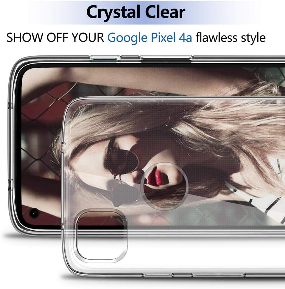 SNOSHO for Google Pixel 4A Case,Slim Thin Soft Skin Silicone Flexible TPU Gel Anti-Scratch Shockproof Protective Case Cover for Pixel 4A [NOT Compatible with Pixel 4A 5G],Crystal Clear  SNOSHO   