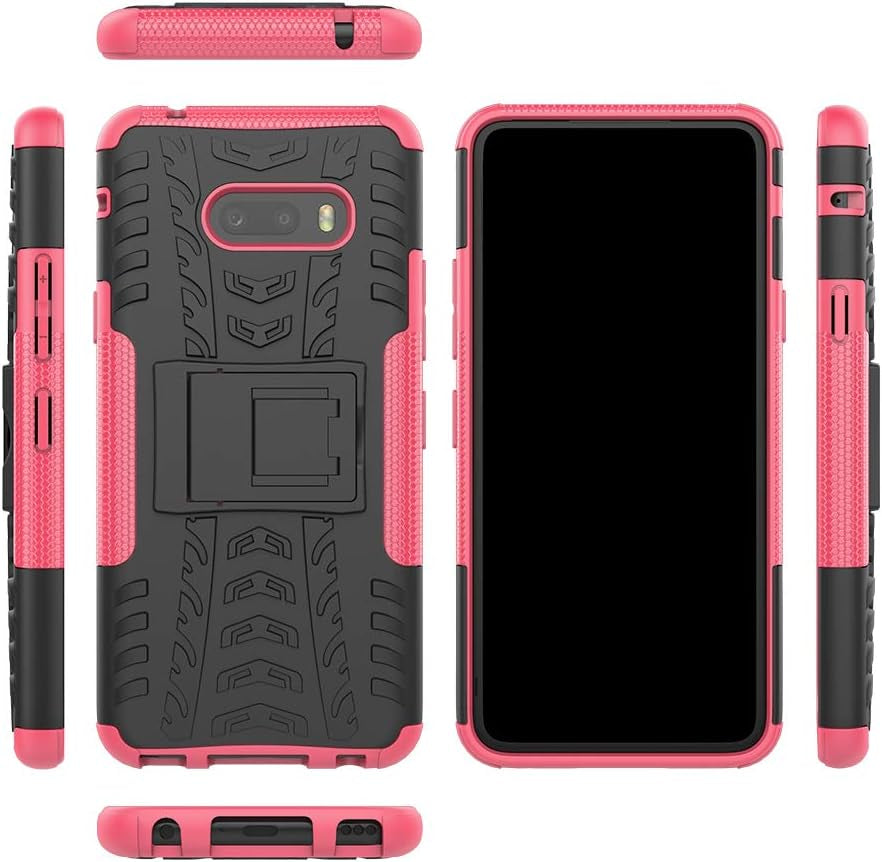 SKTGSLAMY LG G8X Thinq Case, with HD Screen Protector, [Shockproof] Tough Rugged Dual Layer Protective Case Hybrid Kickstand Cover for LG G8X Thinq (Pink)  SKTGSLAMY   