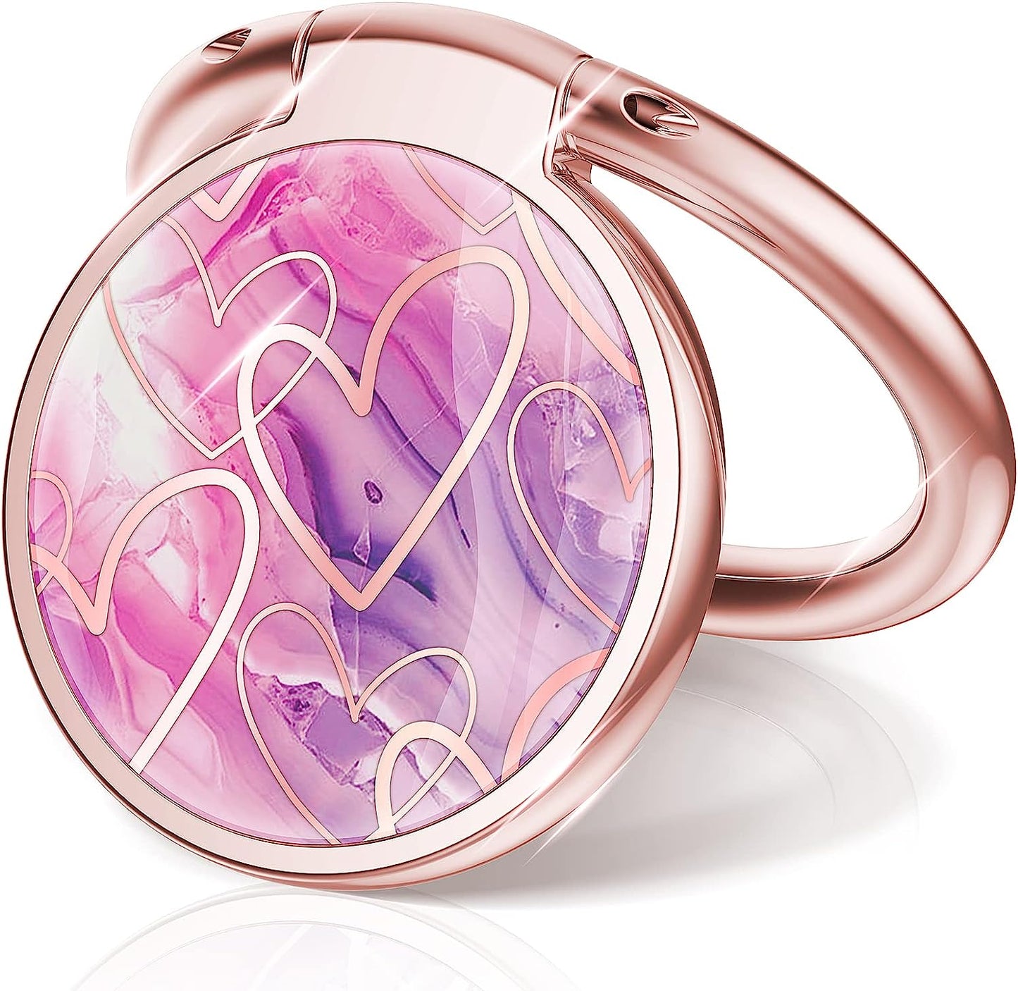 Chvelop Cell Phone Ring Holder, Finger Ring Stand, 360 Degree Rotation Finger Ring Kickstand, Metal Grip for Magnetic Car Mount Compatible with Iphone, Samsung, LG, Sony,Smartphone Accessories (Heart)  Chvelop   