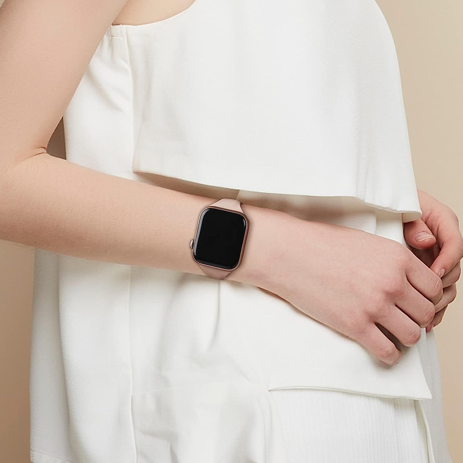 Distore 6 Pack Bands Compatible with Apple Watch 38Mm 40Mm 41Mm 42Mm 44Mm 45Mm 49Mm, Slim Thin Narrow Replacement Soft Silicone Sport Strap for Iwatch Series Ultra 8/7/6/5/4/3/2/1 SE Women Men  Distore   