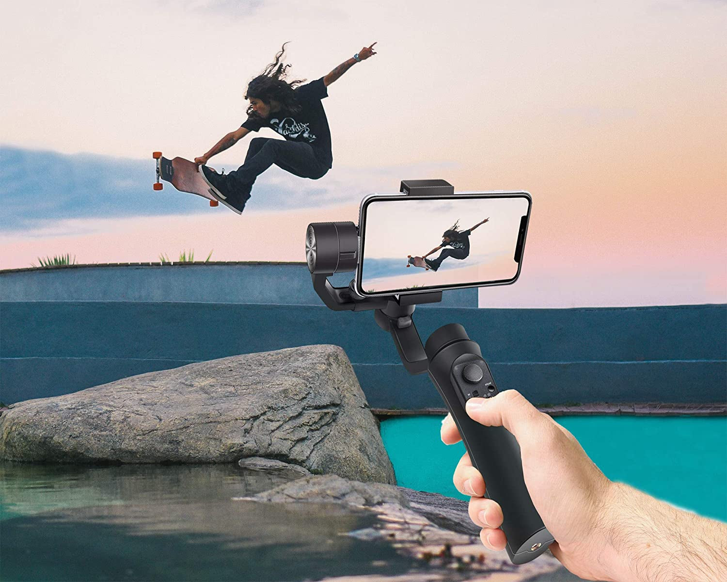 Vidpro SB-30 Motorized 3-Axis Smartphone Handheld Gimbal Stabilizer for Smooth Video Capture 360 Degrees Pan Tilt and Roll. App with Face Tracking, Panorama and Time Lapse Modes  Vidpro   