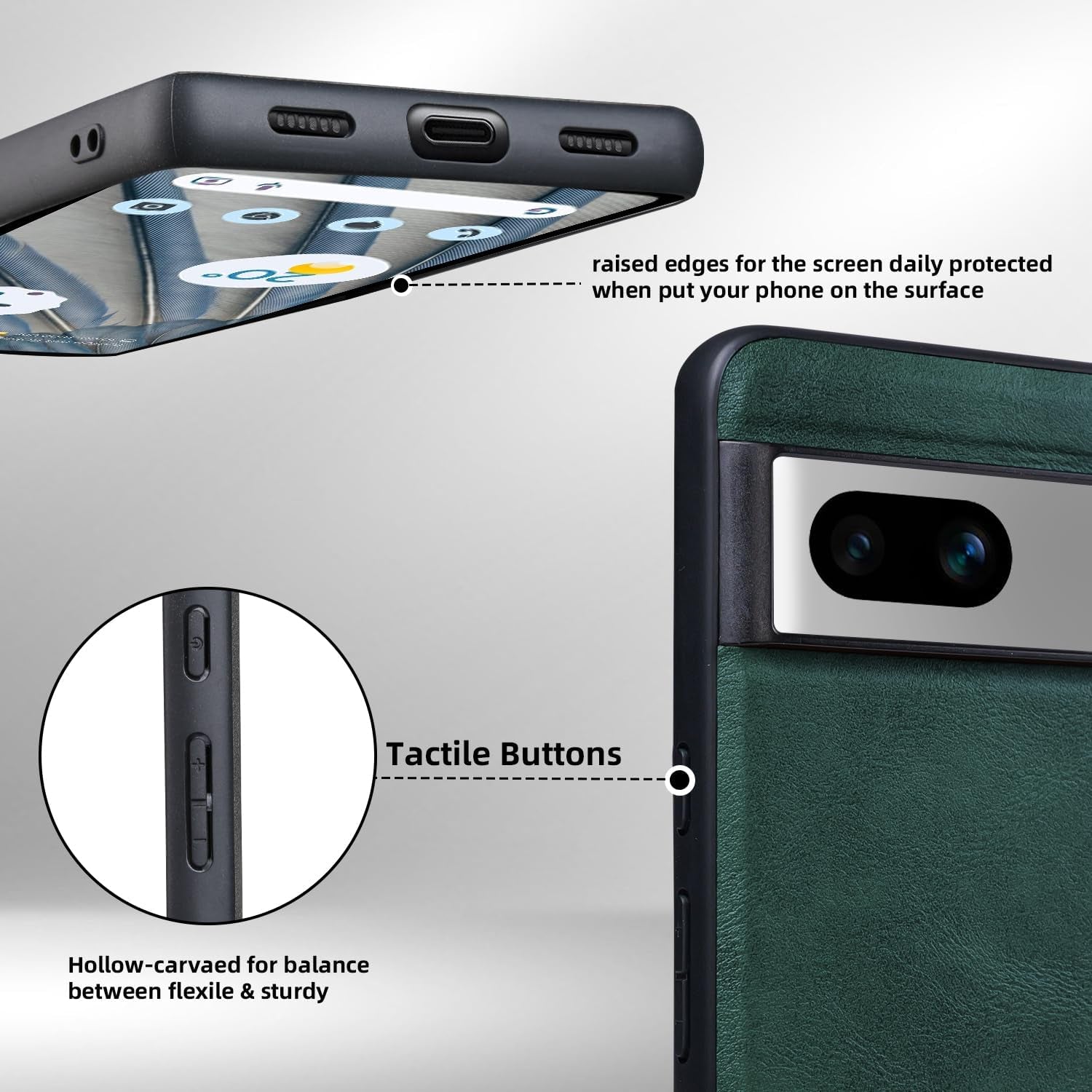 X-Level Google Pixel 8 Case, Thin Slim Premium PU Leather Soft TPU Bumper Shockproof Protective Phone Cover for Google Pixel 8 2023 (Green)  pipilu   