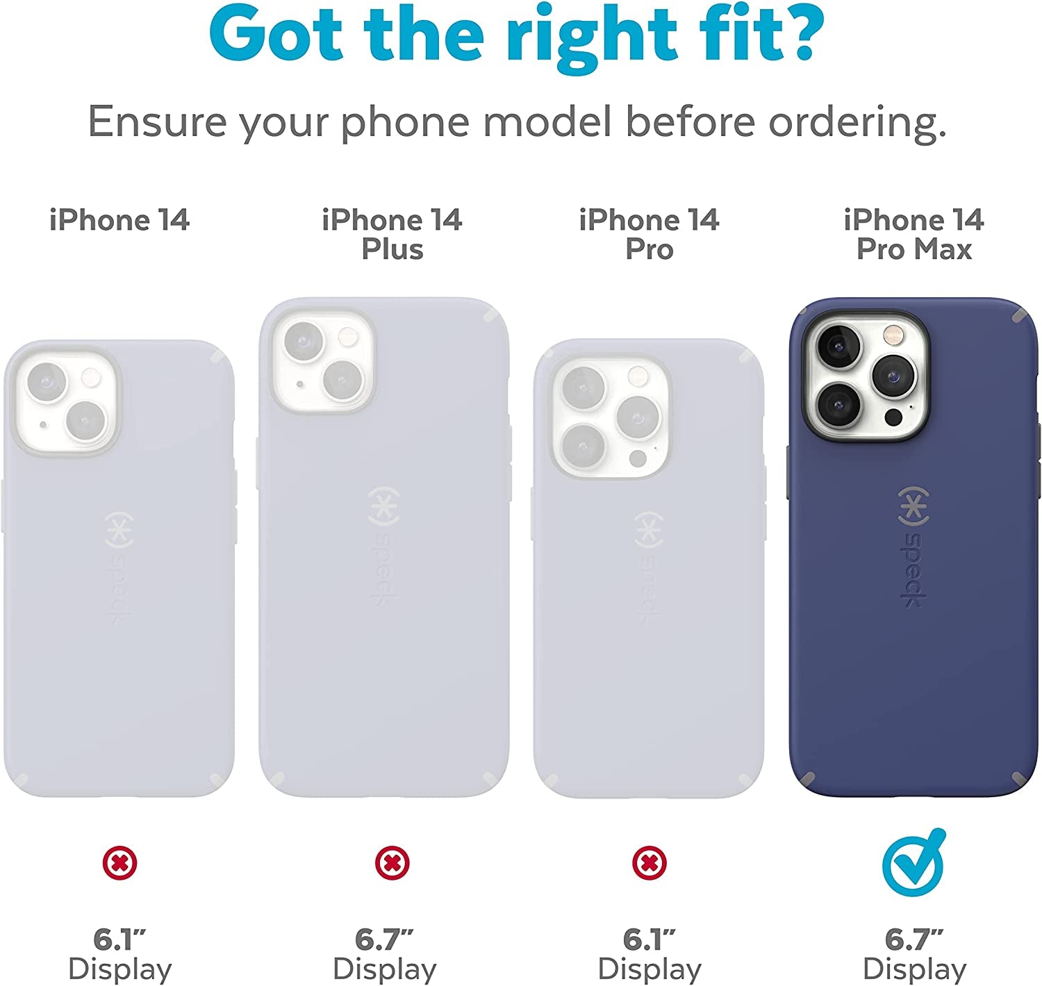 Speck for Iphone 14 Pro Max Case - Drop Protection, Scratch Resistant, Built for Magsafe with Soft Touch Coating - 6.7" Iphone 14, Dual Layer Case -Cloudy Grey/Spring Purple Candyshell Pro  Speck Products   