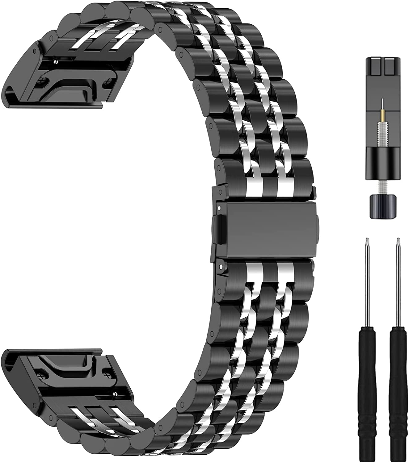 ZPJPPLX 26Mm Quick Fit Metal Band Compatible with Fenix 7X Watch Band, Stainless Steel Replacement Straps for Garmin Tactix 7 Pro/Fenix 6X/ 6X Pro/5X/5X Plus/Enduro 2/Descent Mk2I  ZPJPPLX   
