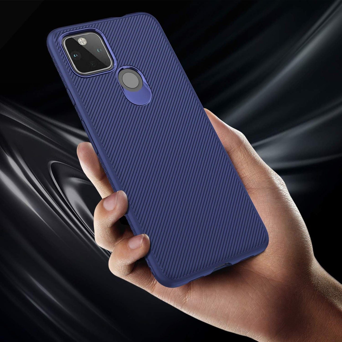 Lokyoo for Google Pixel 4A 5G Case (NOT for the 4G Version),Designed Carbon Fiber Scratch Resistant and anti Slip Grippy Soft TPU Case for Google Pixel 4A 5G-Blue  Lokyoo   