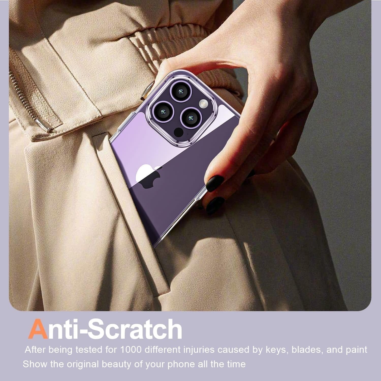 AEDILYS for Apple Iphone 14 Pro Case,[ Italian Materials Not-Yellowing] [15FT Military Grade Drop Protection] [Scratch-Resistant], Slim Non-Slip - Clear  AEDILYS   