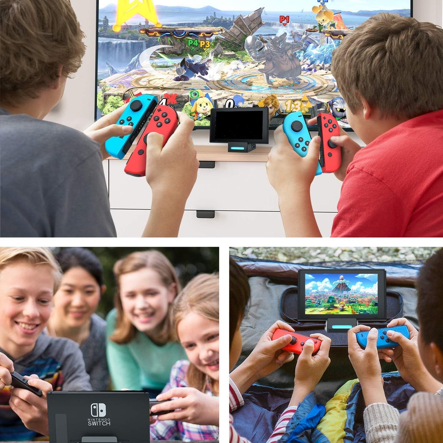 WATSABRO Switch Dock, Switch Charging Docking Station for Nintendo, Switch Docking Station Charger with Dust Plugs, Nintendo Switch Docking Station Supporting 4K1080P HDMI Video Port and USB3.0 Port  WATSABRO   