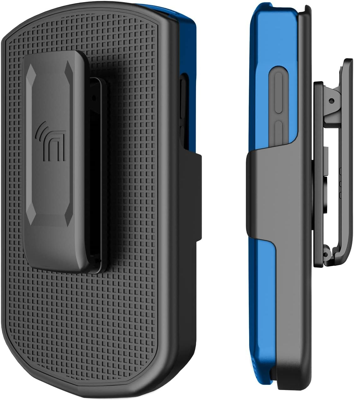 Nakedcellphone Case with Clip for Unihertz Titan Pocket Phone, Slim Hard Shell Textured Cover and [Rotating/Ratchet] Belt Hip Holster Combination - Blue  Nakedcellphone   