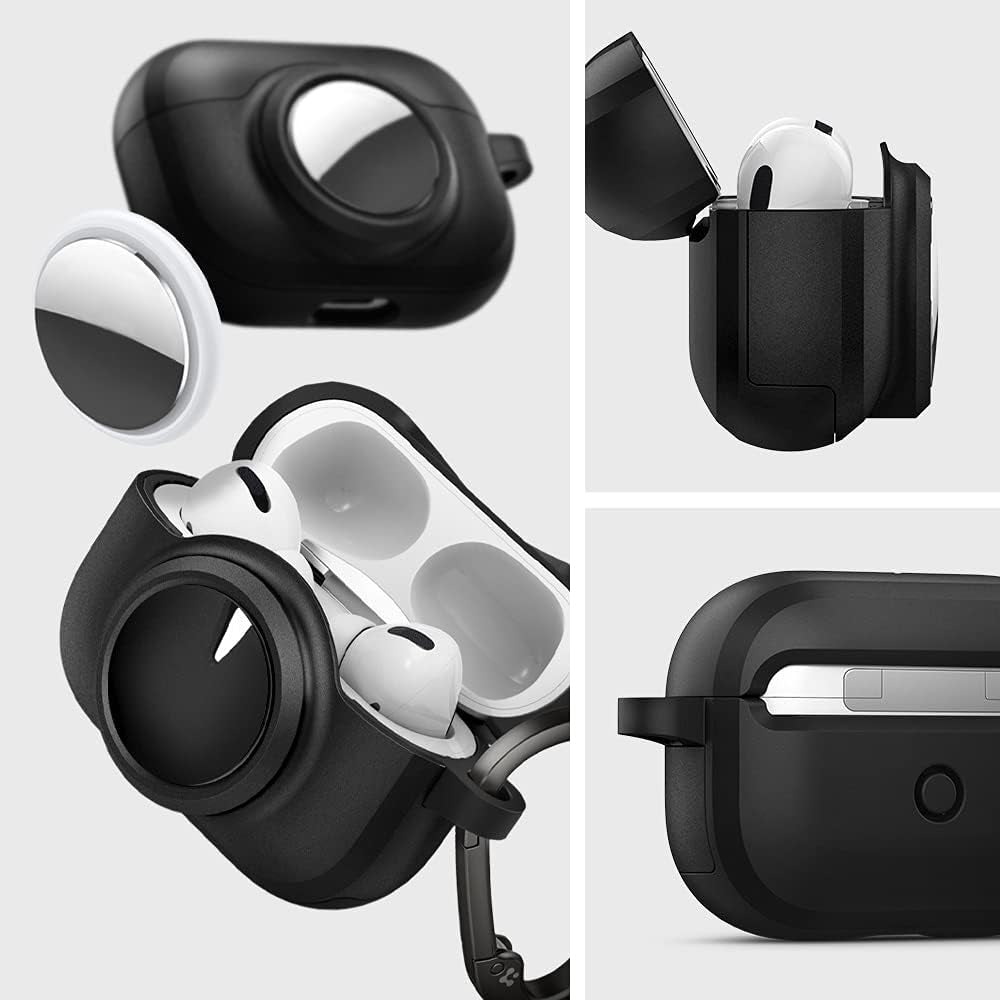 Spigen Tag Armor Duo Designed for Airpods Pro Case and Airtag Case Cover with Keychain [Dual Layer Solid Protection] - Matte Black  Spigen   