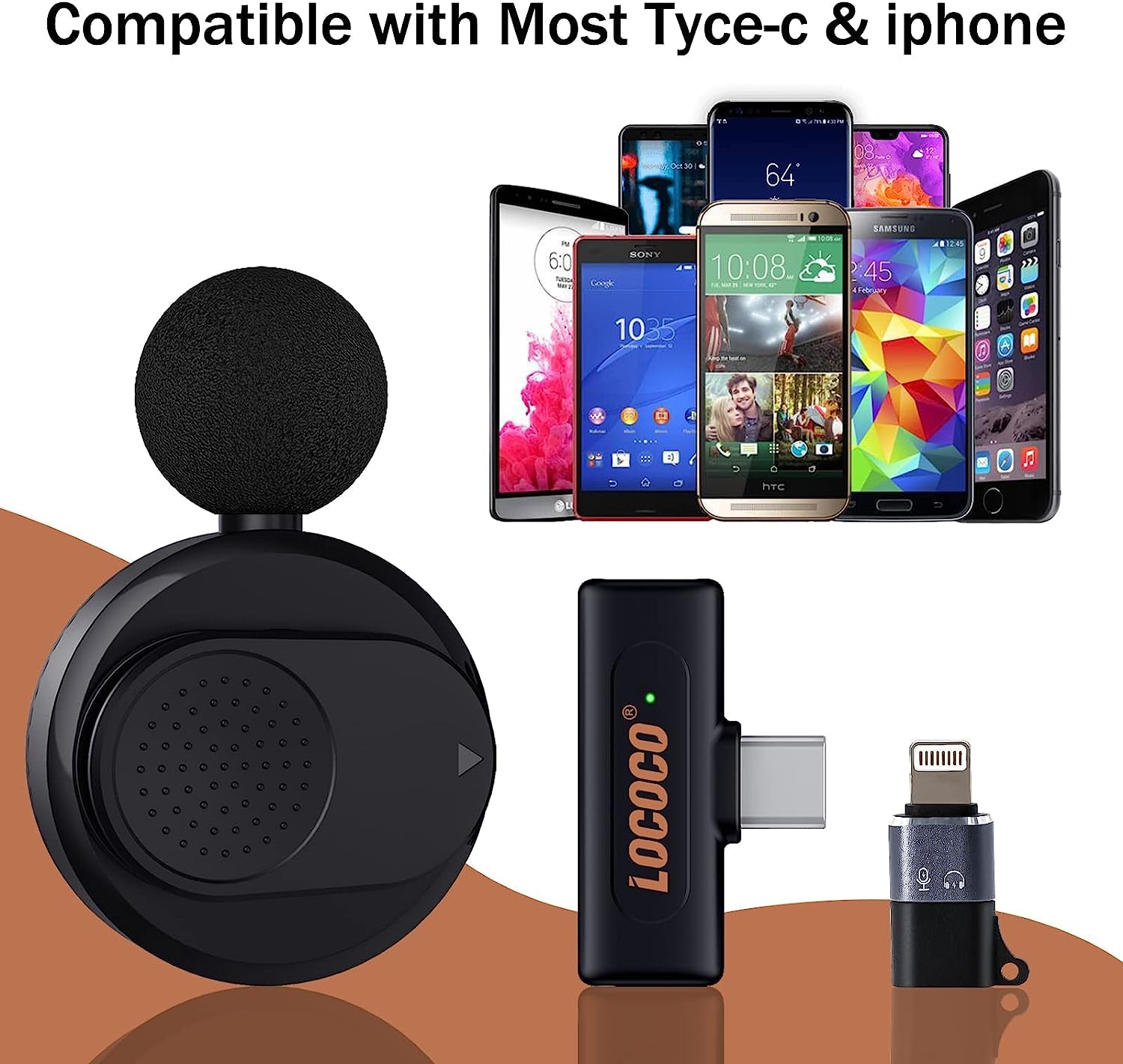 Lococo Wireless Lavalier Microphone for Iphone Ipad, Plug-Play Noise Reduction Auto-Sync Wireless Microphone for Video Recording,Youtube, Tiktok, Facebook Live Stream  Lococo   