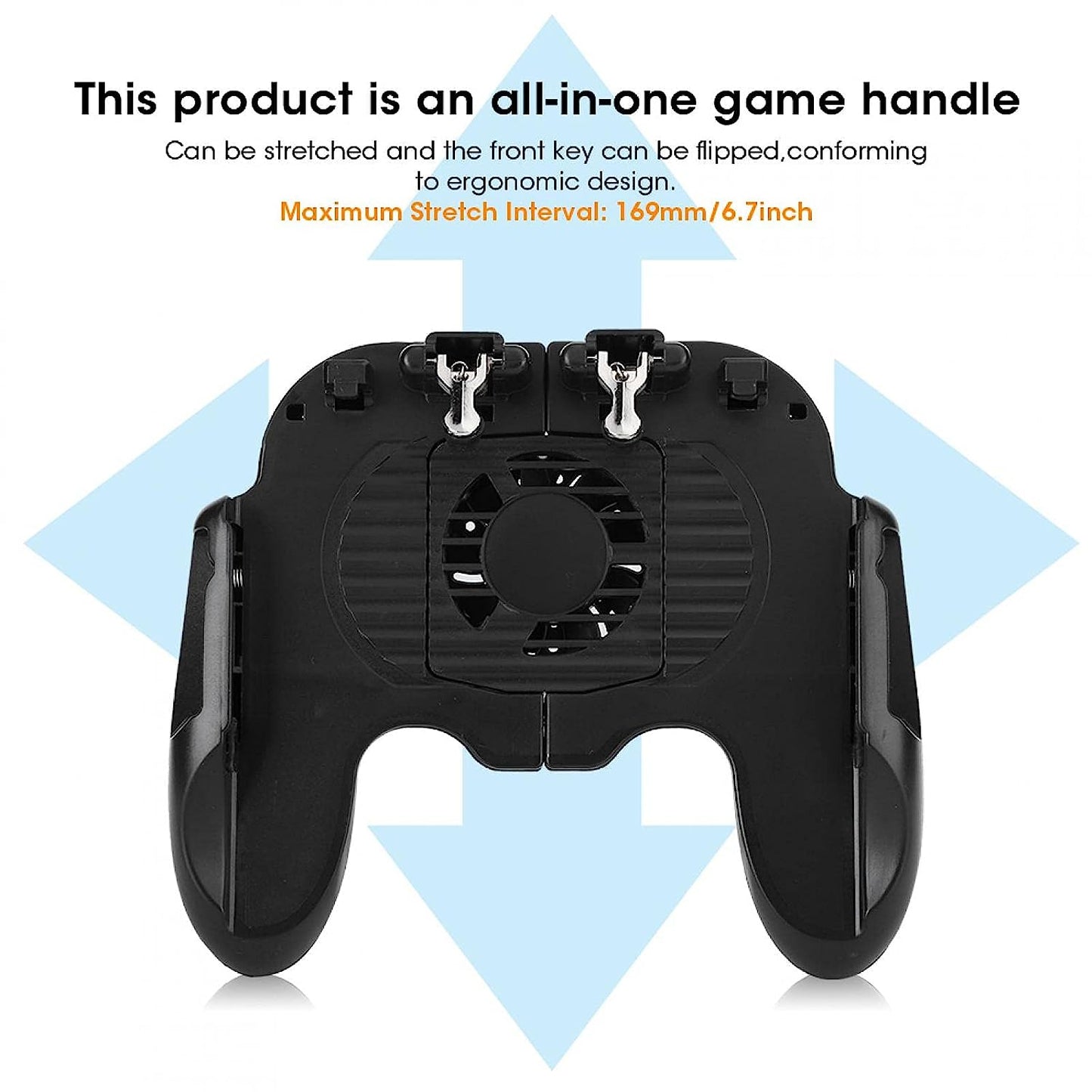 Yunir Gaming Grip, Game Controller with Cooling Fan Gamepad Mobile Controller Trigger Applicable to for and for IOS Smartphones (Handle Holder)  Yunir   