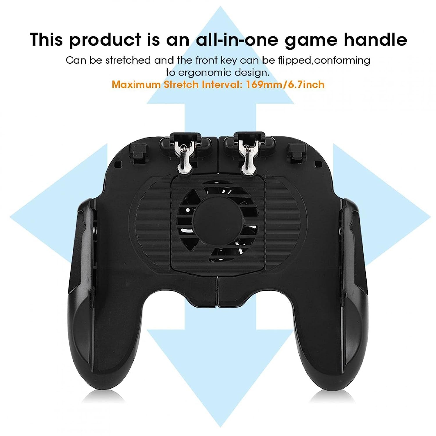 Yunir Gaming Grip, Game Controller with Cooling Fan Gamepad Mobile Controller Trigger Applicable to for and for IOS Smartphones (Handle Holder)  Yunir   