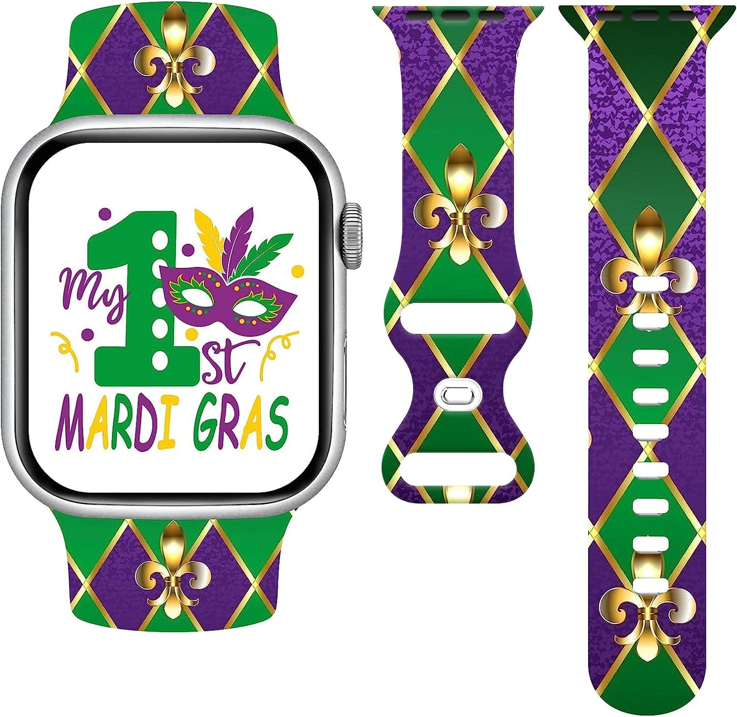 Breast Cancer Awareness Watch Band Compatible with Apple Watch 38Mm 40Mm 41Mm 42Mm 44Mm 45Mm, Pink Ribbon Silicone Fadeless Pattern Replacement Bands Wristbands Strap Compatible with All Iwatch Series  WANSENCE   