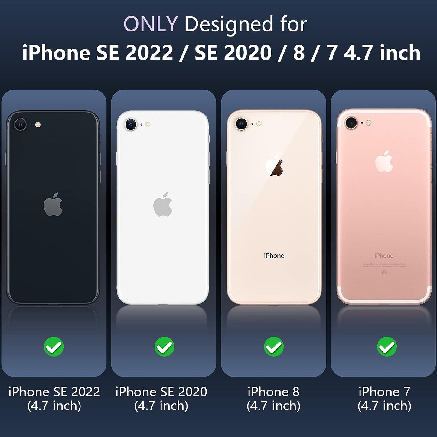 Justcool for Iphone SE Case 2020/2022/,Iphone 8/7 Case Waterproof,Built-In Screen & Lens Protector [IP68 Underwater] [12FT Military Dropproof] Dustproof [360 Full Body Shockproof] Phone Case,Black  JUSTCOOL   