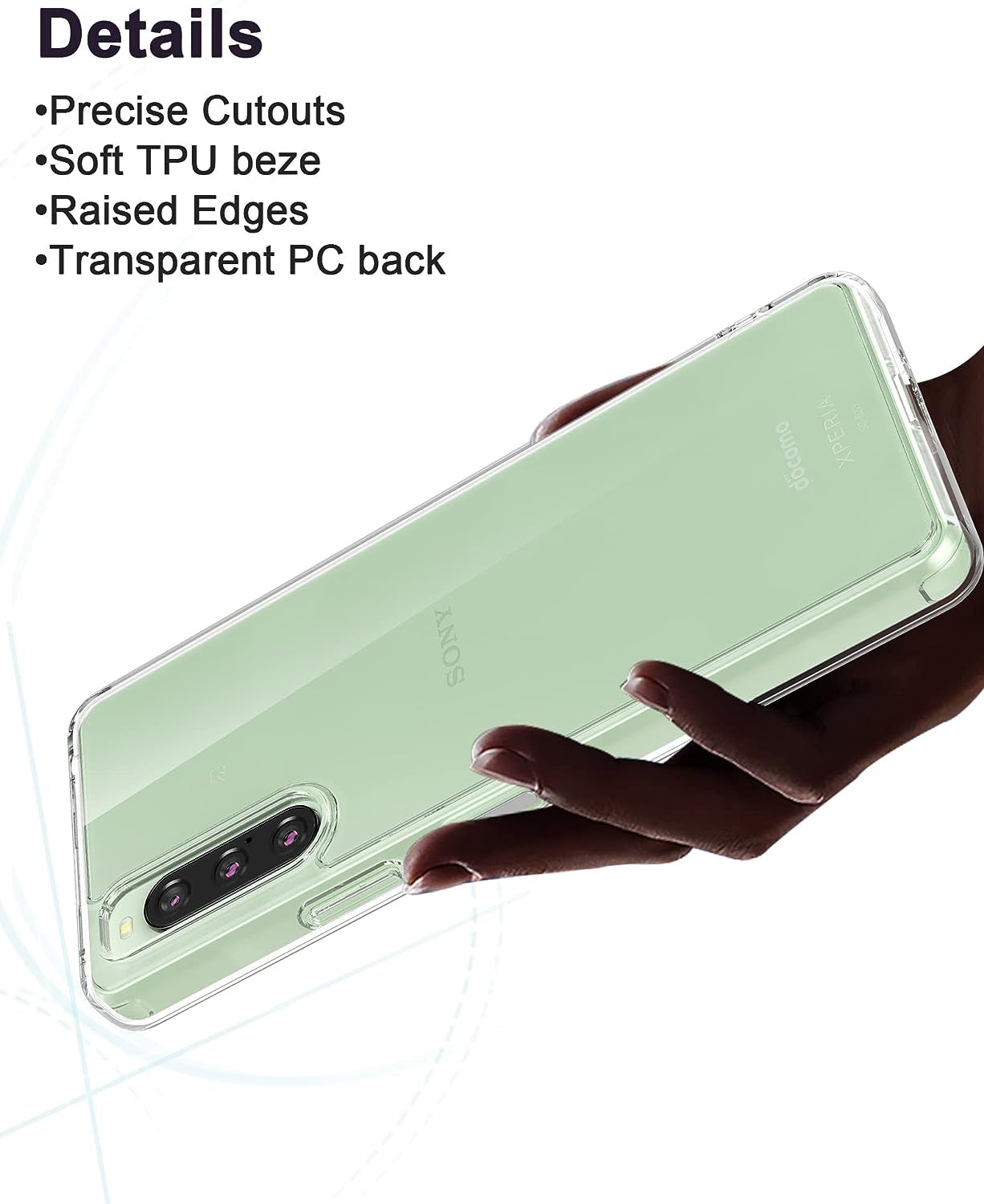 Foluu for Sony Xperia 10 V 2023 Case, Hard PC Back & Soft TPU Bumper Protective Shockproof Case for Sony Xperia 10 V 5G 2023 Clear  Foluu   