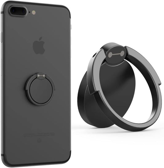 VOVIGGOL Cell Phone Ring Holder Finger Kickstand, 360° Rotation Cute Phone Ring Grip Phone Ring Stand Metal Phone Ring for Car Mount Magnetic Compatible with All Smartphones (Black)  VOVIGGOL   