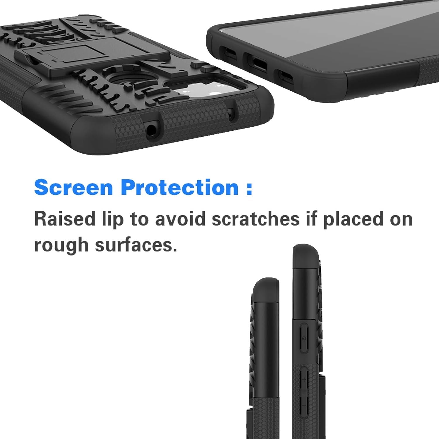 Phone Case for Google Pixel 4A 5G 6.2 with Tempered Glass Screen Protector Cover and Stand Kickstand Hard Rugged Hybrid Cell Accessories Pixel4A5G UW Pixel4A 5G Pixle A4 G5 Pixle 4A5G Cases Men Black  Asuwish   