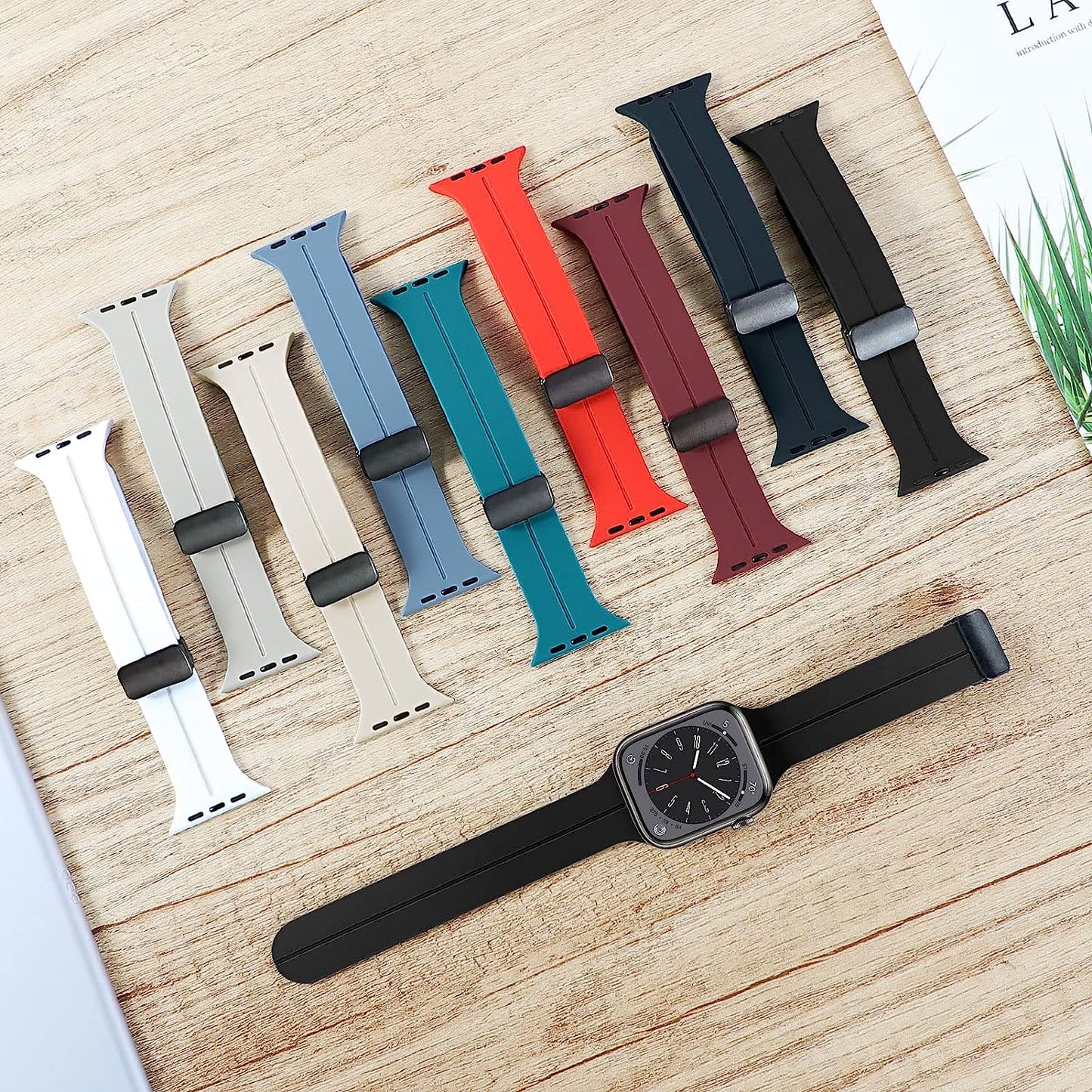 For Apple Watch Band 41Mm 40Mm 38Mm Women Men, Iwatch Bands Silicone Magnetic Bracelet Wristband Sport Band for Apple Watch Series 8 7 Series SE 2Nd Generation SE 6 5 4 3 2 1 Strap  SOLOLUP   