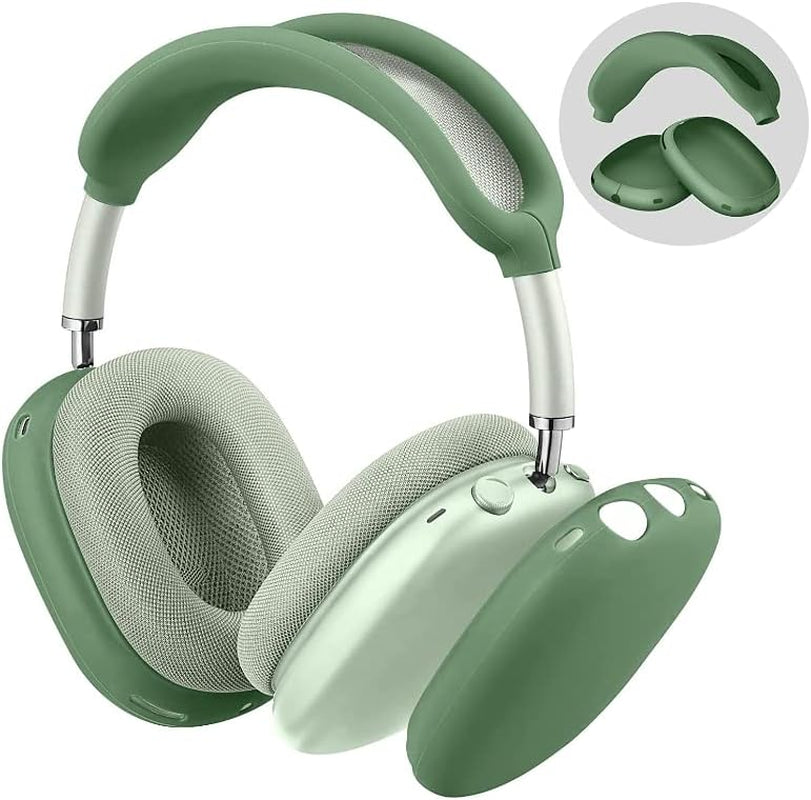 ZHAWK Grey Silicone Case Cover for Airpods Max Headphones, Anti-Scratch Ear Cups Cover and Headband Cover for Airpods Max  ZHAWK Green  