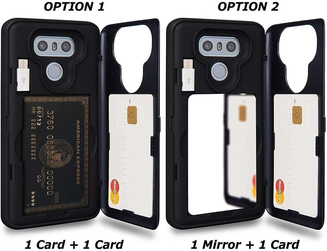 TORU CX PRO Case for LG G6 / LG G6 Plus, with Card Holder | Slim Protective Shockproof Cover with Hidden Credit Cards Wallet Flip Slot Compartment Kickstand | Include Mirror and USB Adapter - Black  iMODE Korea, Inc   
