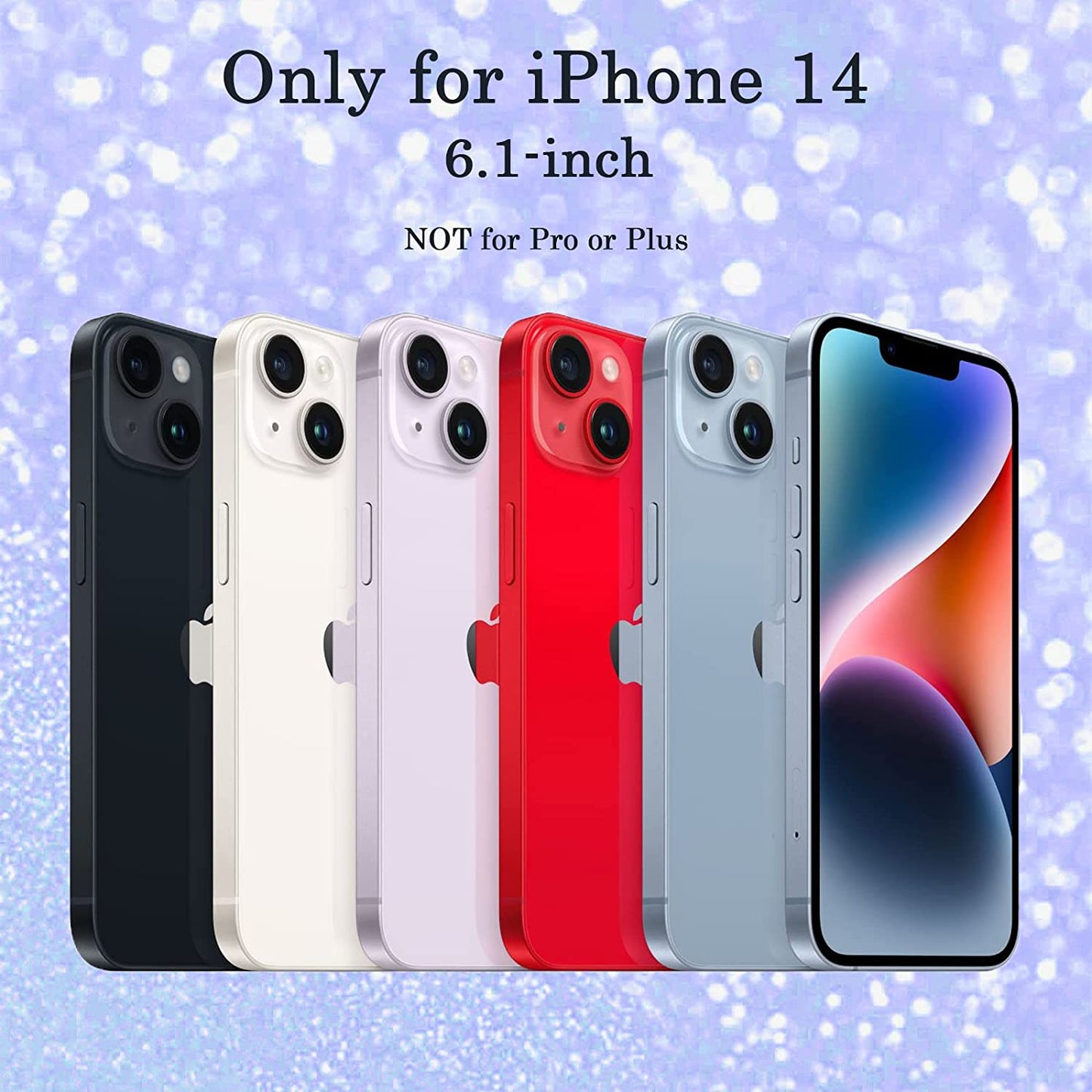 Tksafy Case Compatible Iphone 14 Case, Clear Glitter Cute Laser Holographic Love Heart Pattern for Women Girls, Anti-Yellow Hard PC Protective Phone Cover for Iphone 14 6.1-Inch 2022, Rainbow Heart  Tksafy   