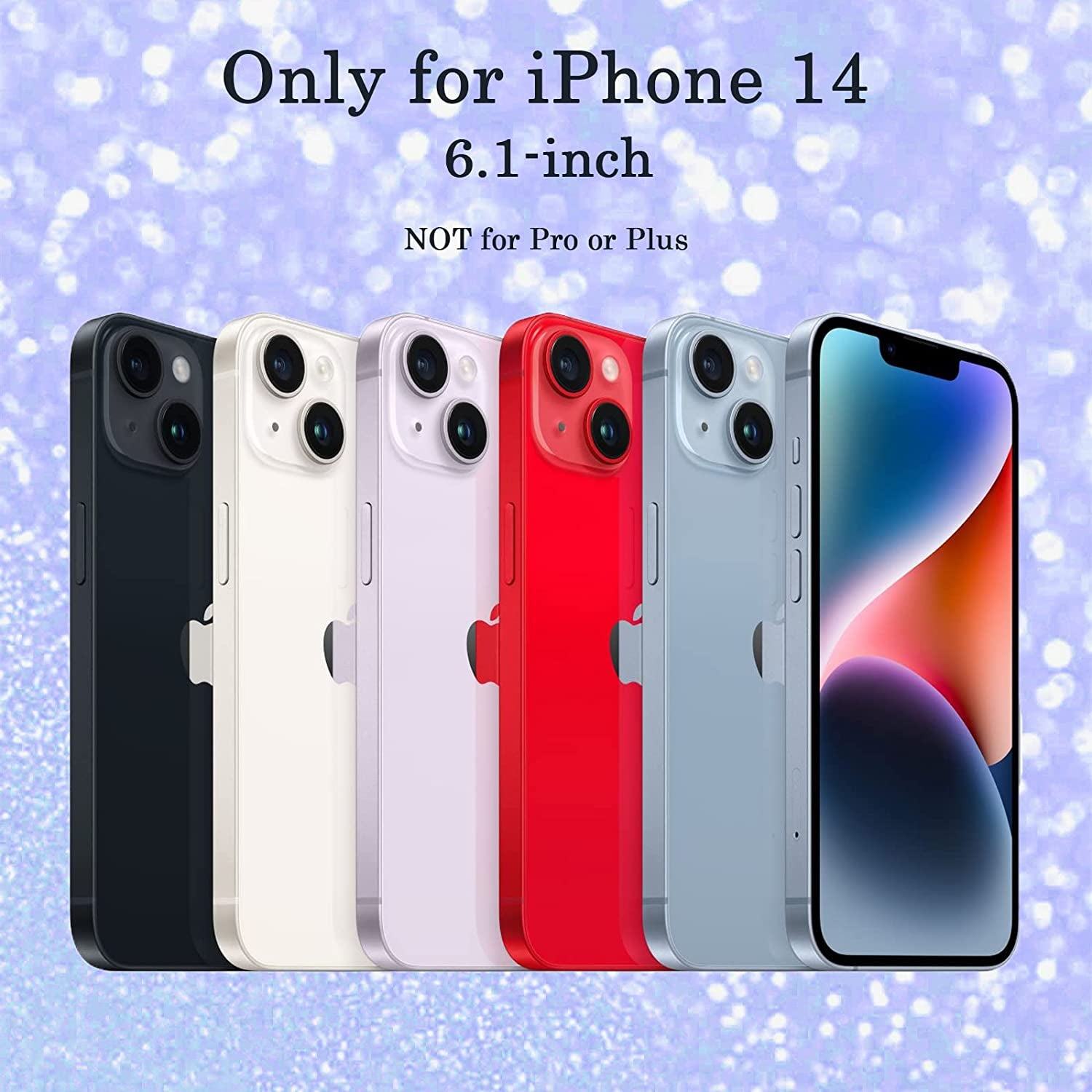 Tksafy Case Compatible Iphone 14 Case, Clear Glitter Cute Laser Holographic Love Heart Pattern for Women Girls, Anti-Yellow Hard PC Protective Phone Cover for Iphone 14 6.1-Inch 2022, Light Black  Tksafy   