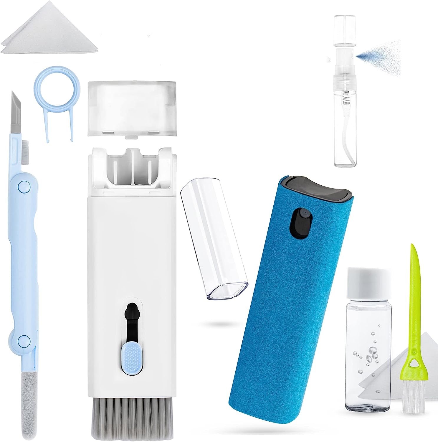 Walrfid 7-In-1 Electronics Earbud Screen Keyboard Cleaner Kit and Screen Cleaner for Phone Laptop Computer TV Screen- Blue  walrfid   