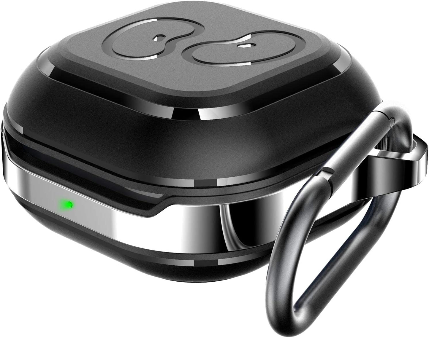 HALLEAST for Galaxy Buds 2 Pro Case 2022/ Galaxy Buds 2 Case 2021/ Galaxy Buds Pro Case 2021/ Galaxy Buds Live Case 2020, TPU Cover Metal Alloy Carrying Case with Keychain Clip, Black  HALLEAST   