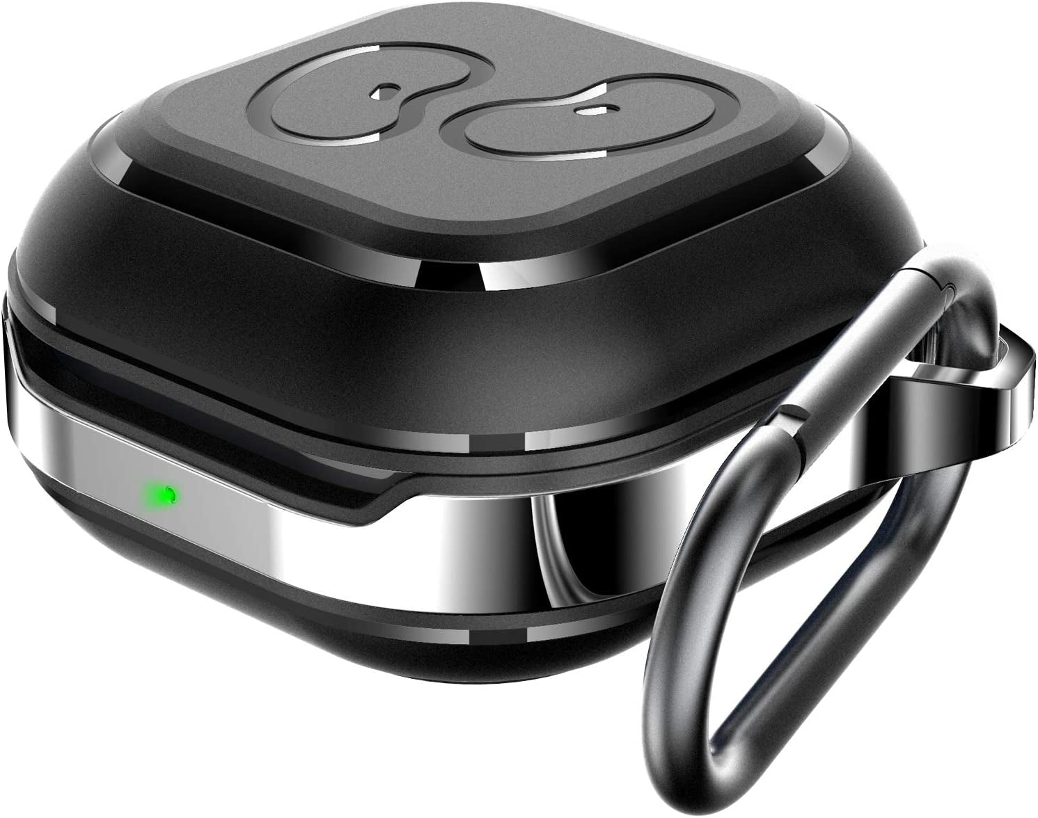 HALLEAST for Galaxy Buds 2 Pro Case 2022/ Galaxy Buds 2 Case 2021/ Galaxy Buds Pro Case 2021/ Galaxy Buds Live Case 2020, TPU Cover Metal Alloy Carrying Case with Keychain Clip, Black  HALLEAST   