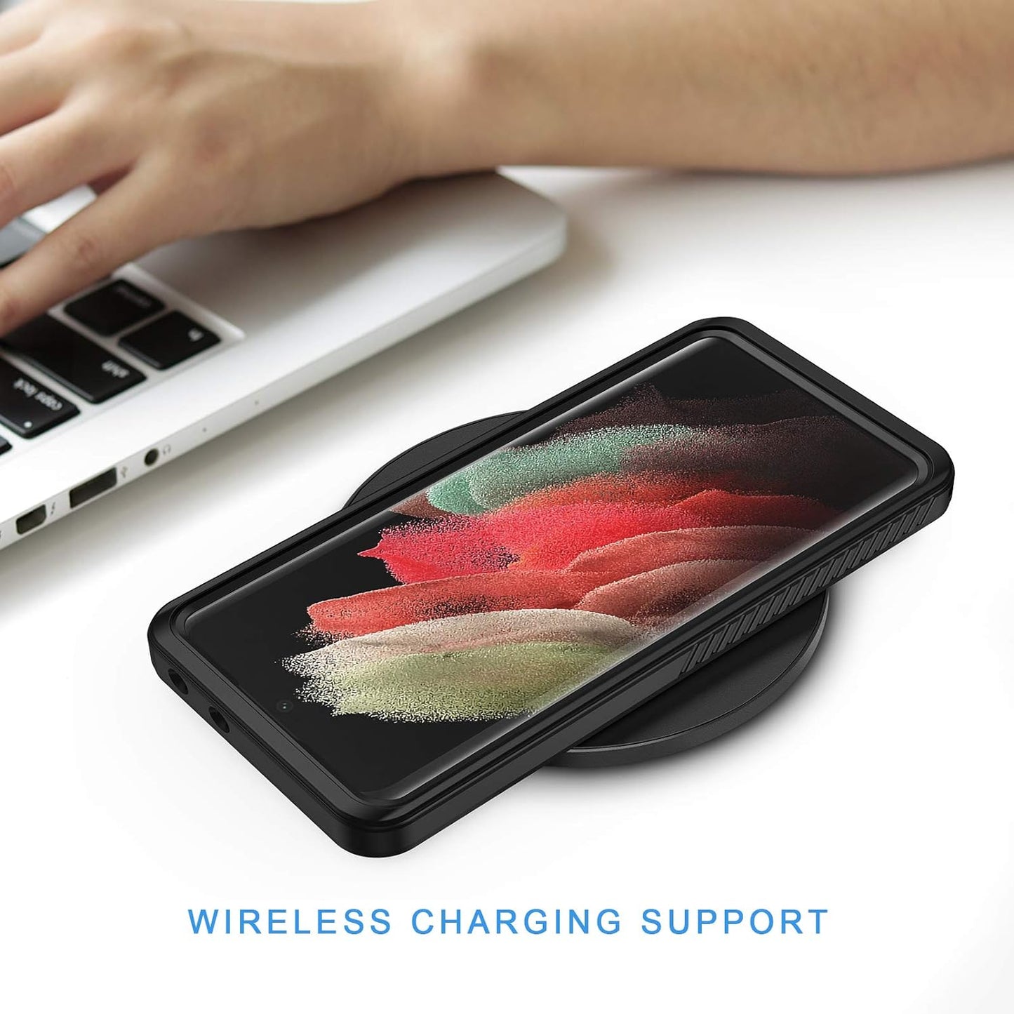 Lanhiem Samsung Galaxy S21 Ultra Case, IP68 Waterproof Dustproof, Built-In Screen Protector, Rugged Full Body Shockproof Protective Phone Cover for Galaxy S21 Ultra 5G 6.8 Inch, Black  Lanhiem   